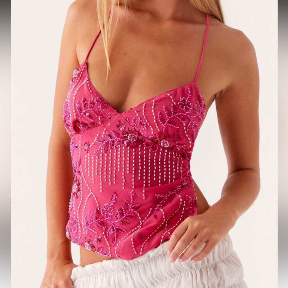 Pink Sequin Women's Top